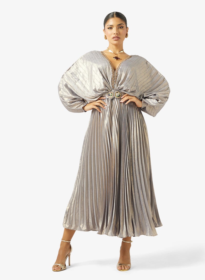 Threadz by Ajooni Embellished Neck Kimono Dress - Image 1